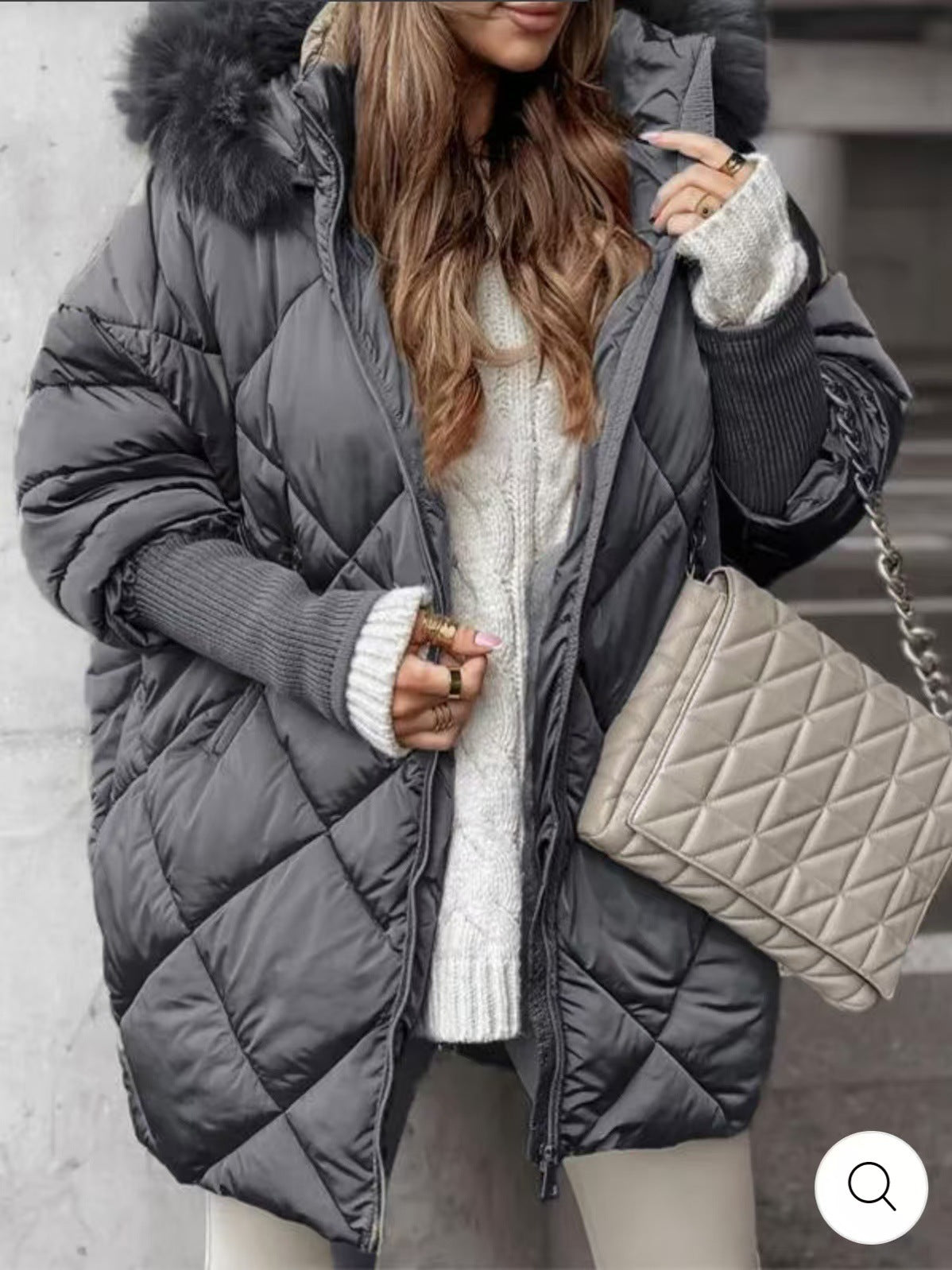 Manteau cardigan à capuche pour vêtements d'hiver