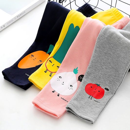 Pantalon à imprimé légumes
