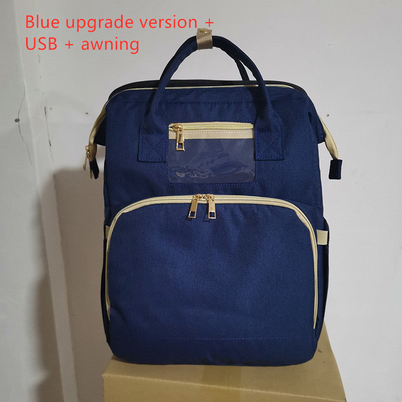 Sac à langer multifonction grande capacité – version USB rechargeable, pliable pour lit de bébé