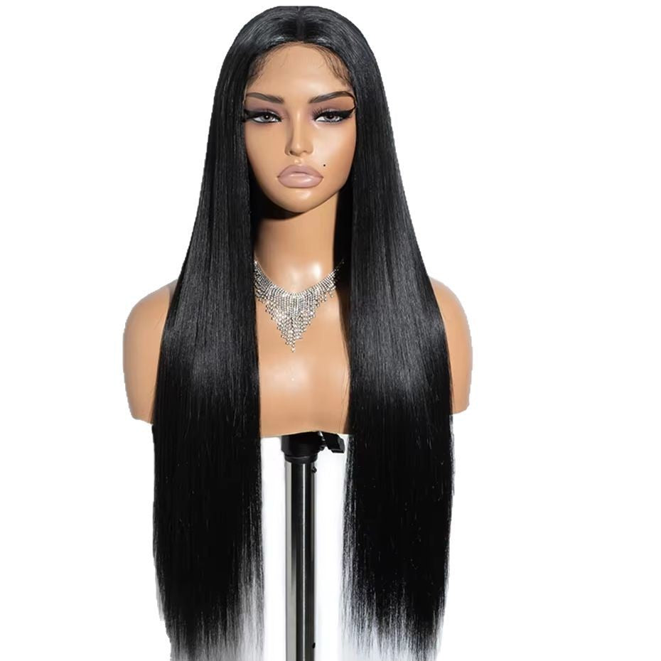 Perruque Droite Longue en Cheveux Naturels – Sans Colle, Densité 150% à 210%, 10” à 30”