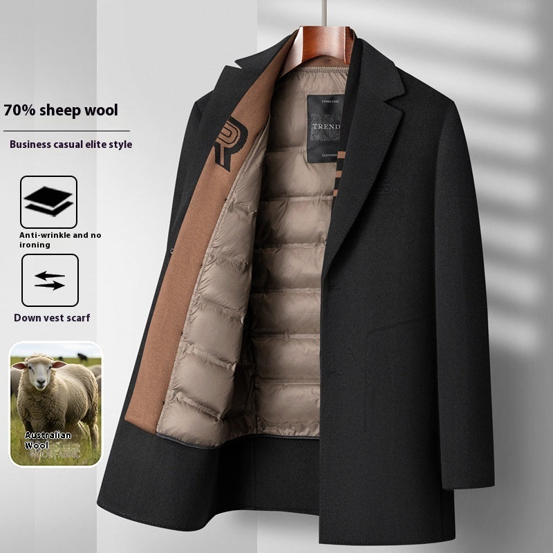 Manteau en laine Manteau homme mi-long hiver