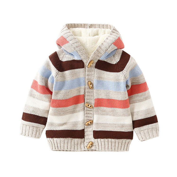 Veste-Pull Enfant Épaisse en Coton & Polaire – Automne/Hiver