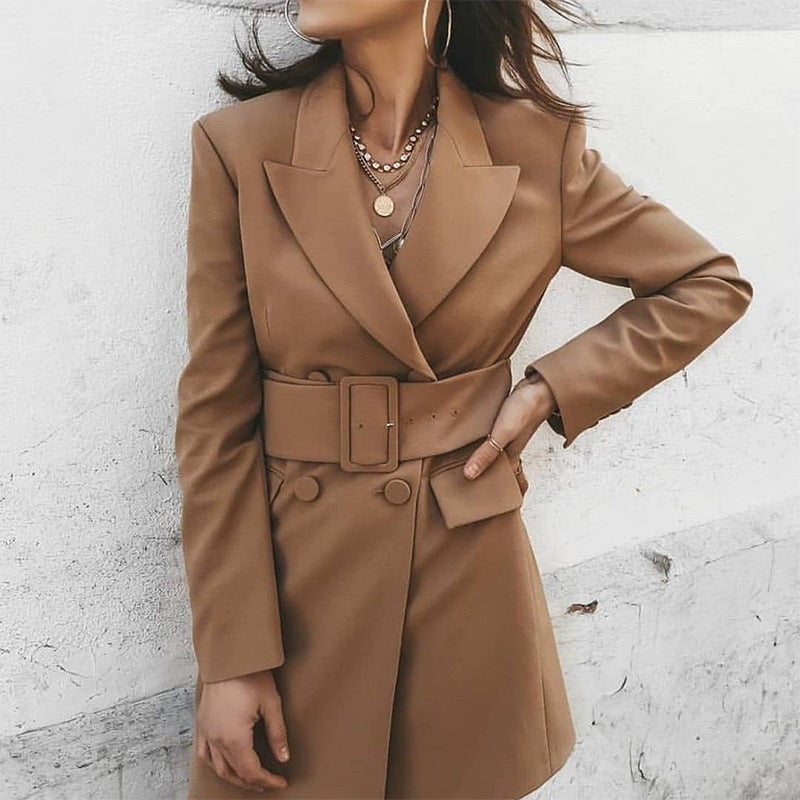 Blazer Femme Cintré – Veste Courte à Double Boutonnage, Unie et Élégante