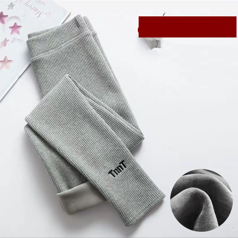 Legging Femme Hiver à Imprimé Lettrage – Doublure Polaire Chaude, Style Urbain