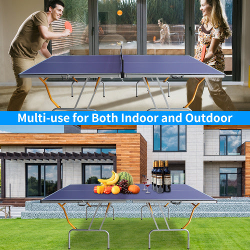 Table de Tennis de Table Pliable & Portable 8 pieds – Set Complet pour Jeux Intérieurs