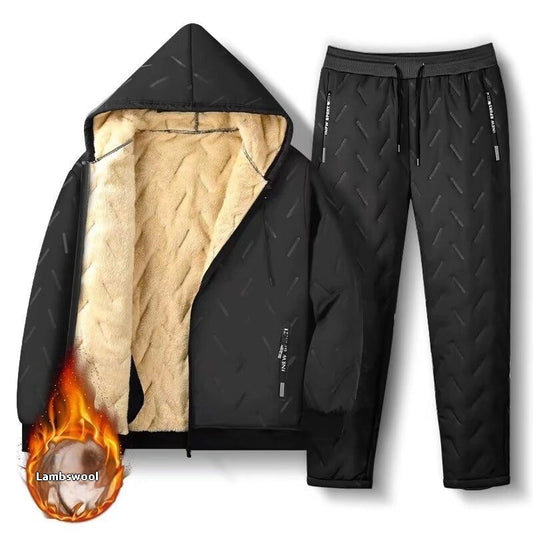 Manteau d’hiver à capuche en peau de mouton synthétique – Rembourré coton, couleur unie