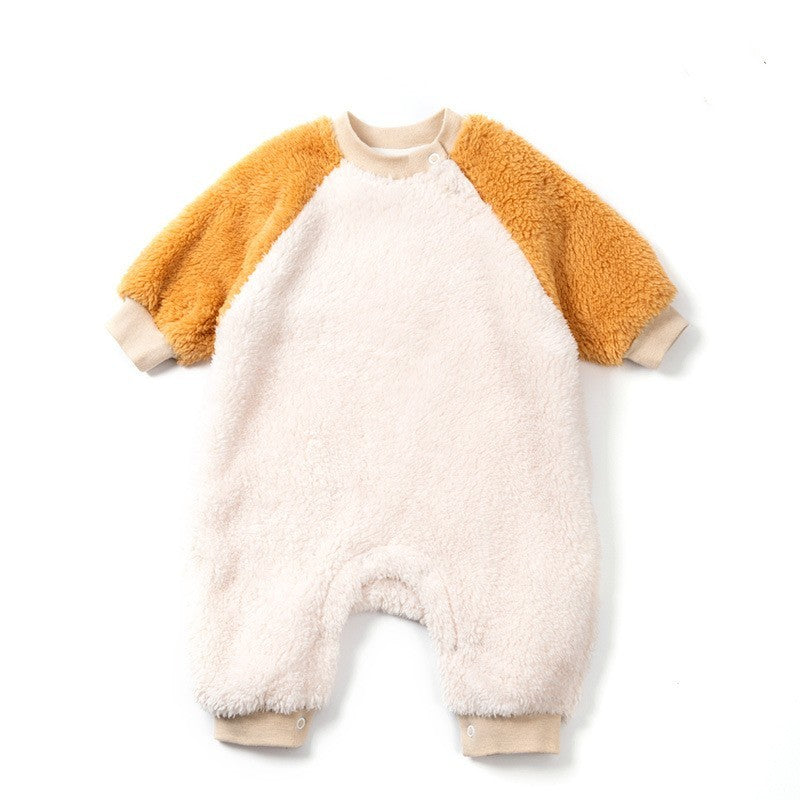 combinaison en peluche douce pour bébé- automne-hiver / Jumpsuit Autumn And Winter Fleece-lined Thick Coral Fleece Romper