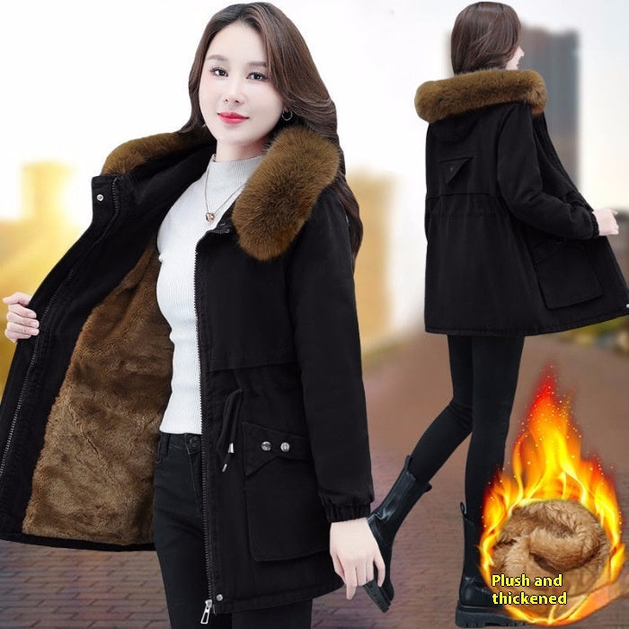 Veste courte femme hiver – Manteau ample matelassé en polaire