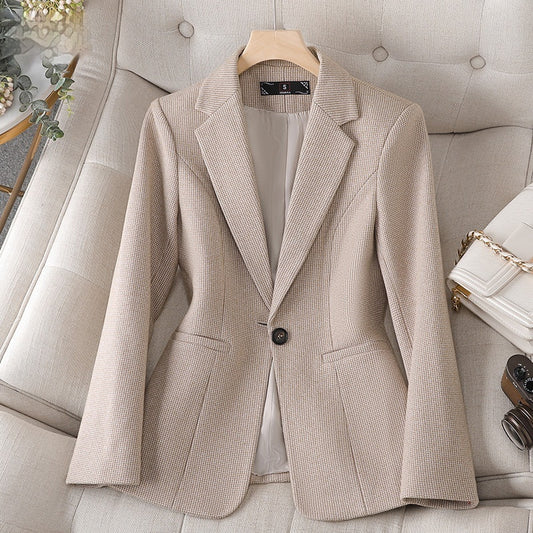 Blazer Femme Pied-de-Poule – Veste Courte Élégante et Tendance