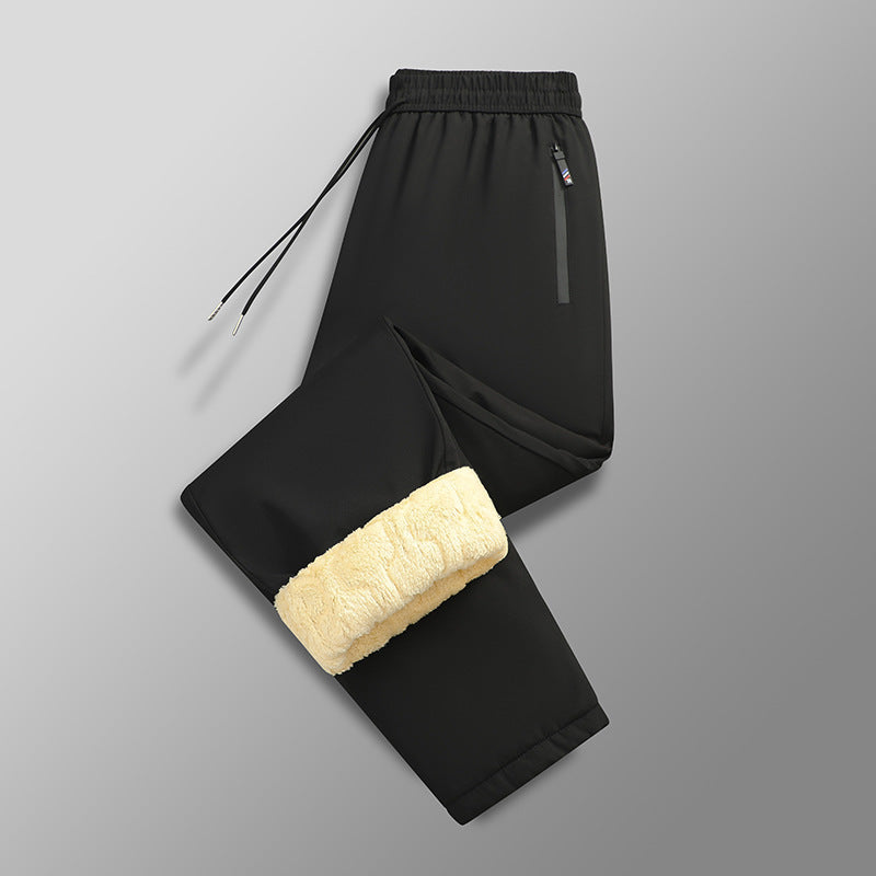 Pantalon d’hiver grande taille pour femme – Coupe droite, chaud, doublé polaire cachemire, épais et décontracté