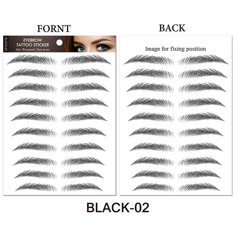 Autocollants à sourcils réalistes à base d’eau – Maquillage waterproof longue tenue