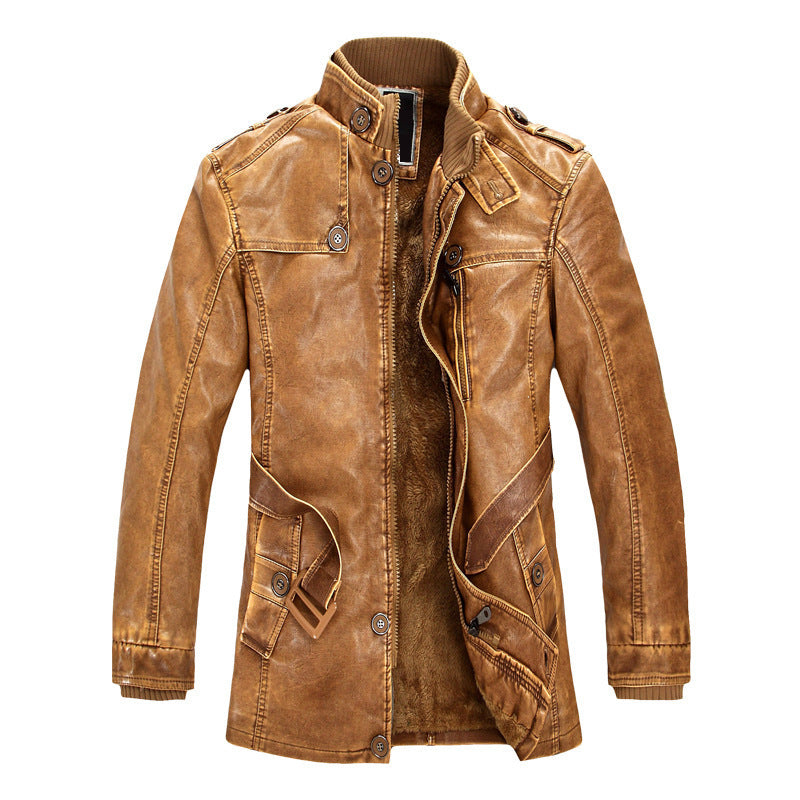 Trench Coat Long en Cuir pour Homme – Élégance Intemporelle & Style Urbain