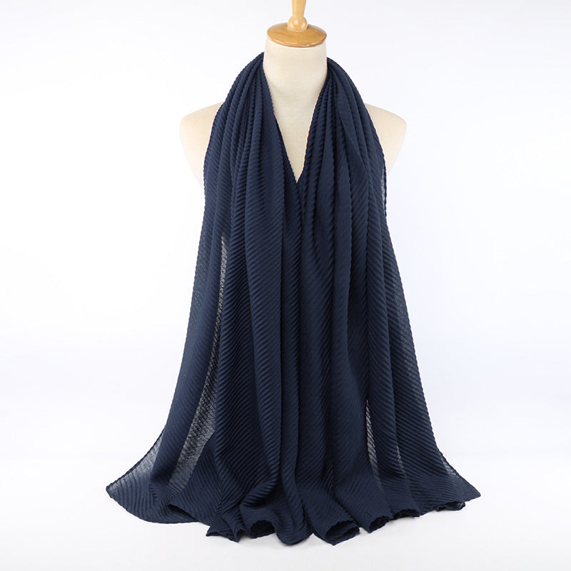 Écharpe plissée en coton pour femme