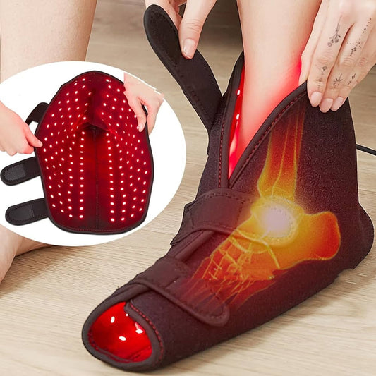 Protection pour les pieds et les chevilles avec massage chauffant et physiothérapie à lumière rouge – Protecteur articulaire