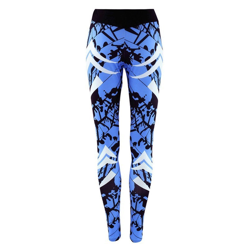 Legging de Sport Femme Bleu Foncé – Imprimé, Coupe Ajustée et Confortable