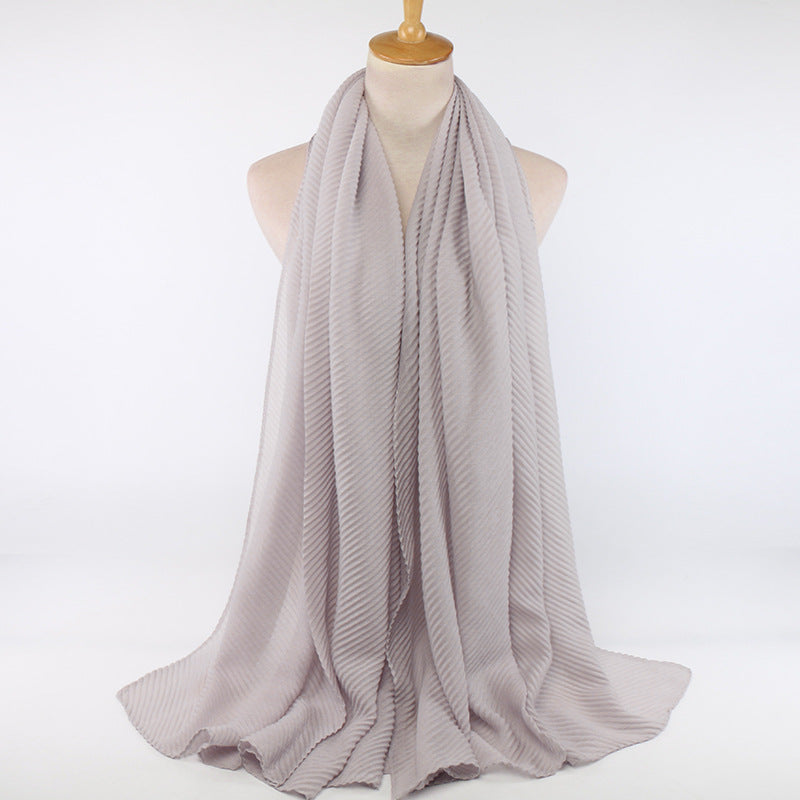 Écharpe plissée en coton pour femme