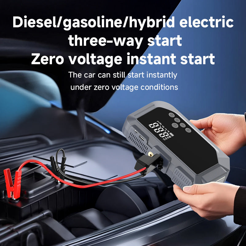 Démarreur de batterie voiture avec compresseur d'air 150 PSI et gonfleur numérique/Car Battery Starter With Air Compressor 150PSI With Digital Tire Inflator 12V Car Battery