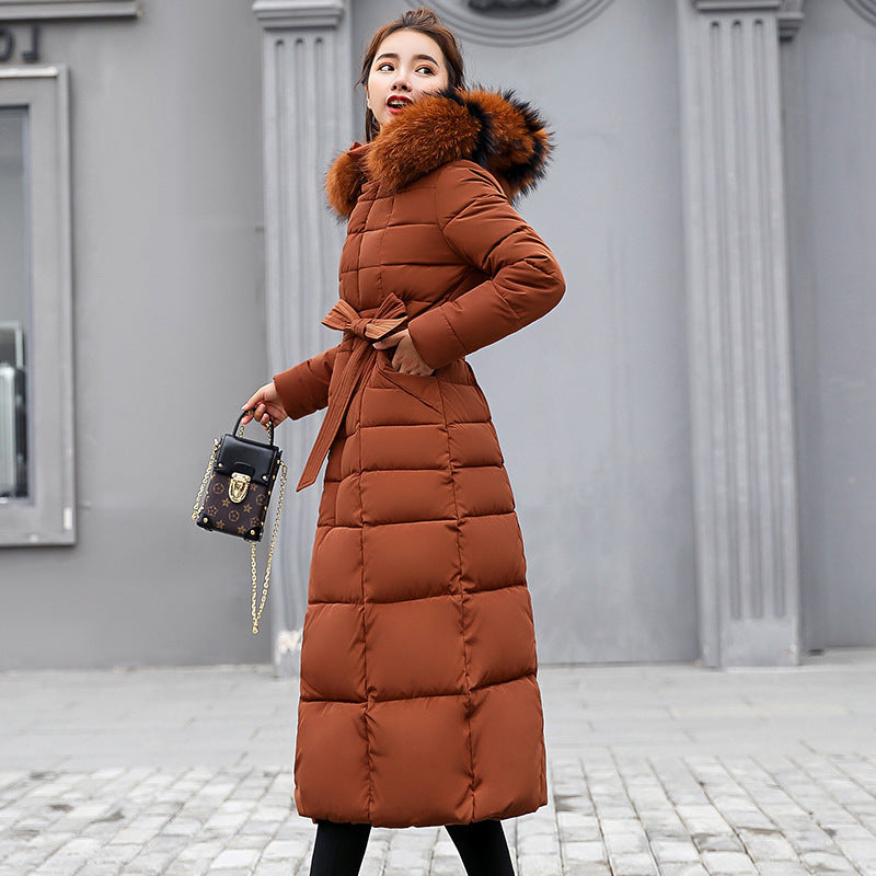 Manteau d’hiver long matelassé en coton – Coupe ajustée, au-dessus du genou