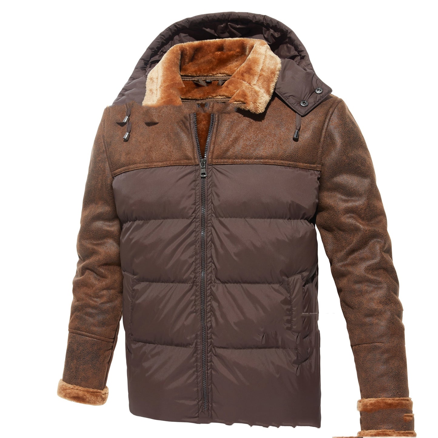 Manteau pour hommes automne et hiver manteau de vêtements d'hiver intégré en fourrure à capuche