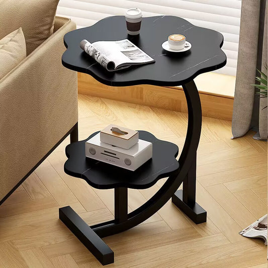 Table Basse Ronde à Double Niveau