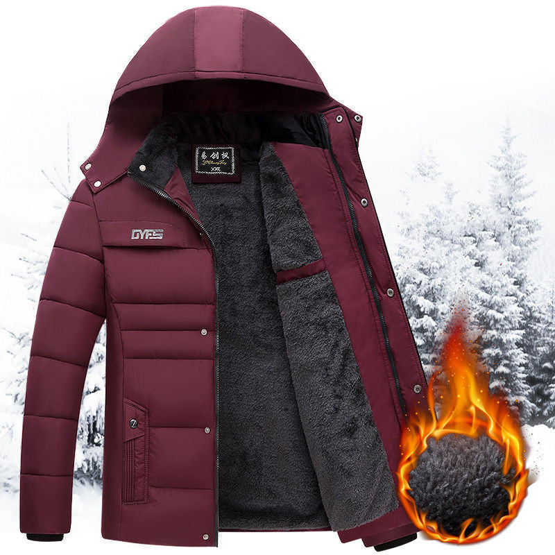 Manteau d’hiver homme – Veste matelassée en coton, style classique pour hommes d’âge moyen