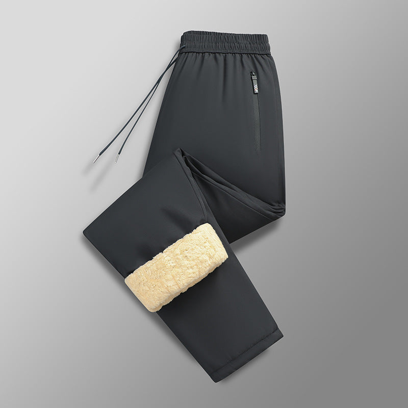 Pantalon d’hiver grande taille pour femme – Coupe droite, chaud, doublé polaire cachemire, épais et décontracté