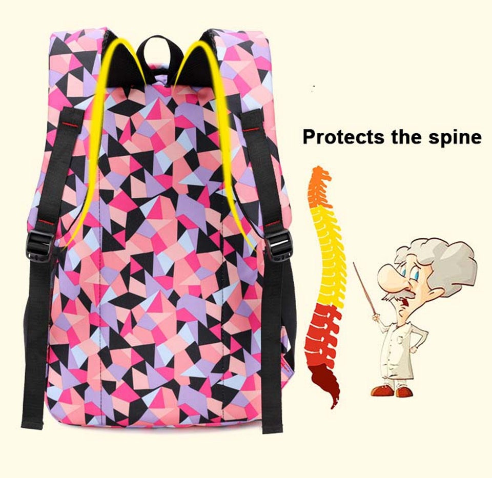 Sac à Dos Cartable 3 Pièces pour Enfants – Motif Dessin Animé Mignon (Maternelle et Primaire)