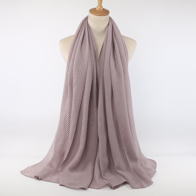 Écharpe plissée en coton pour femme