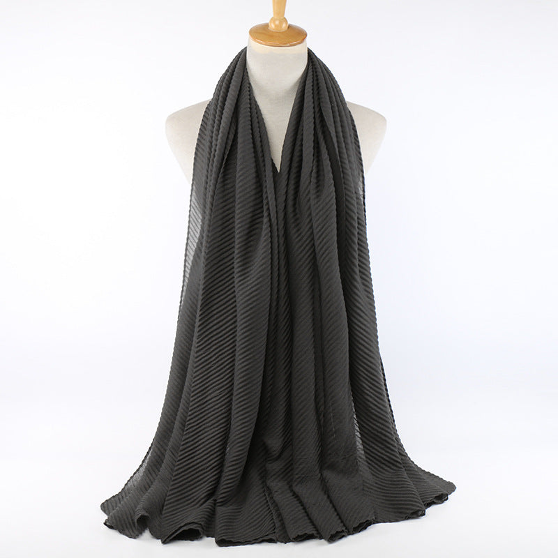 Écharpe plissée en coton pour femme