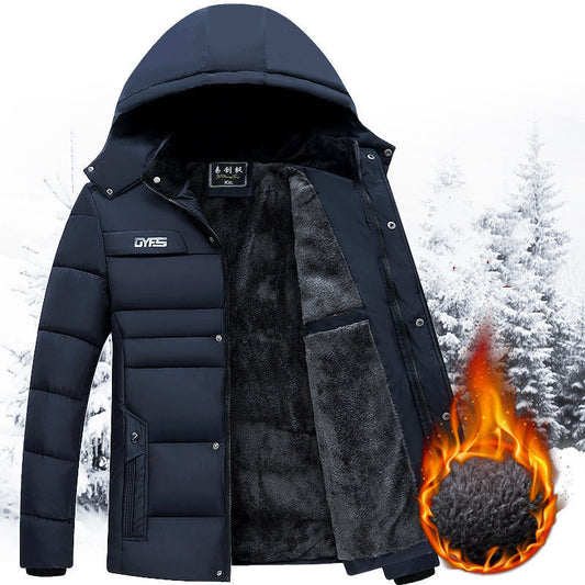 Manteau d’hiver homme – Veste matelassée en coton, style classique pour hommes d’âge moyen