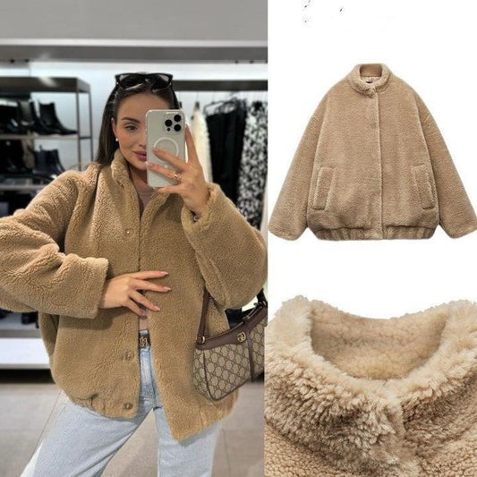 Blouson bomber femme en polaire – Chaud et décontracté