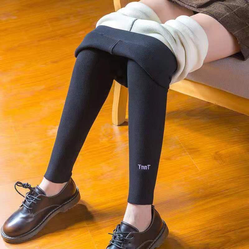 Legging Femme Hiver à Imprimé Lettrage – Doublure Polaire Chaude, Style Urbain