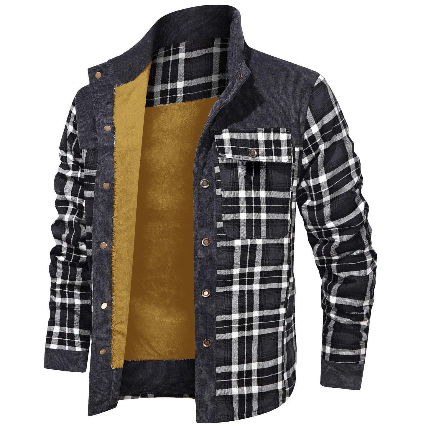 Chemise-veste épaisse à carreaux – Style décontracté