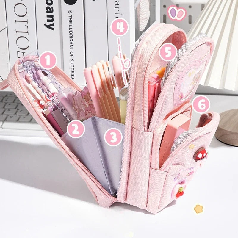 Trousse en toile mignonne à grande capacité – 3 motifs cartoon au choix