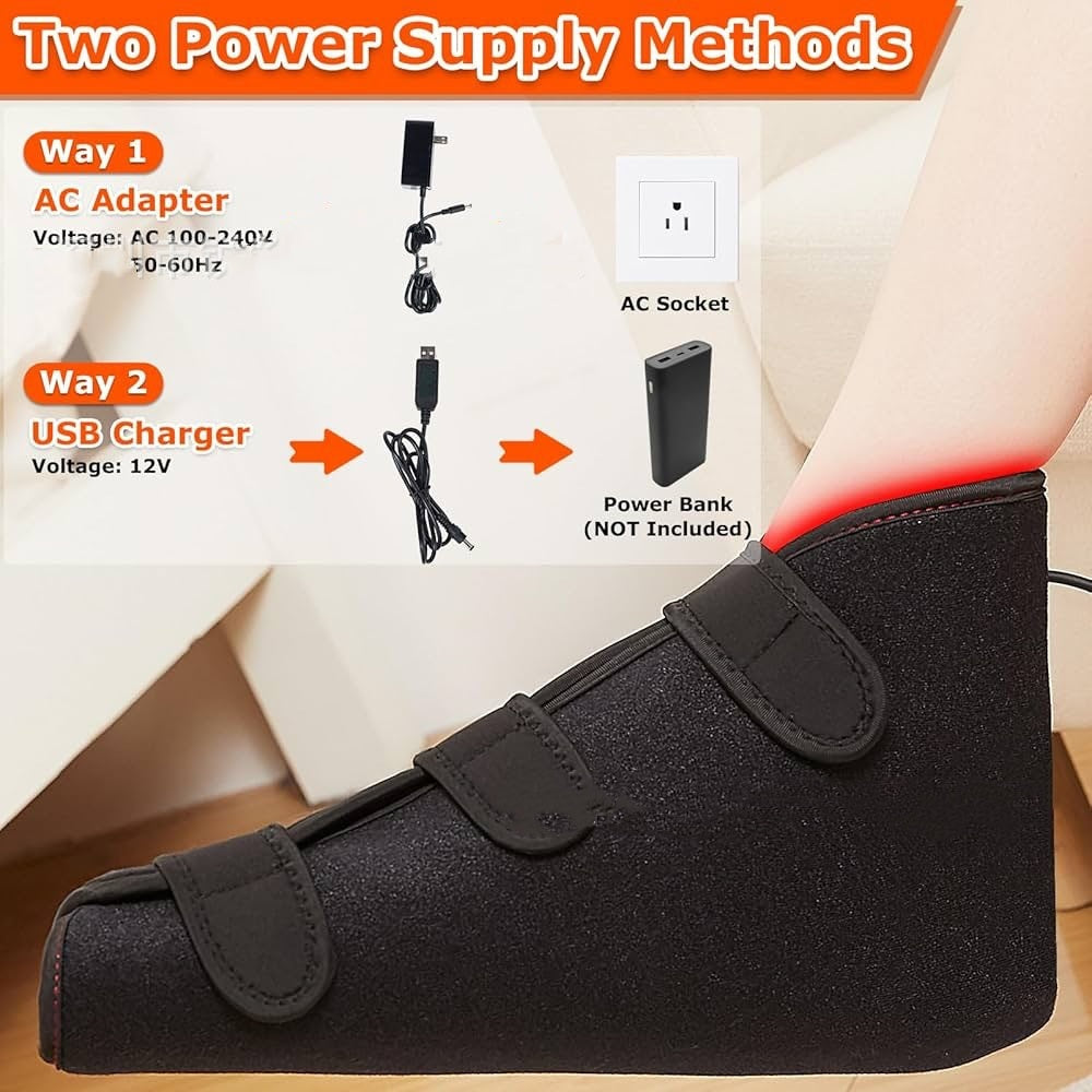 Protection pour les pieds et les chevilles avec massage chauffant et physiothérapie à lumière rouge – Protecteur articulaire