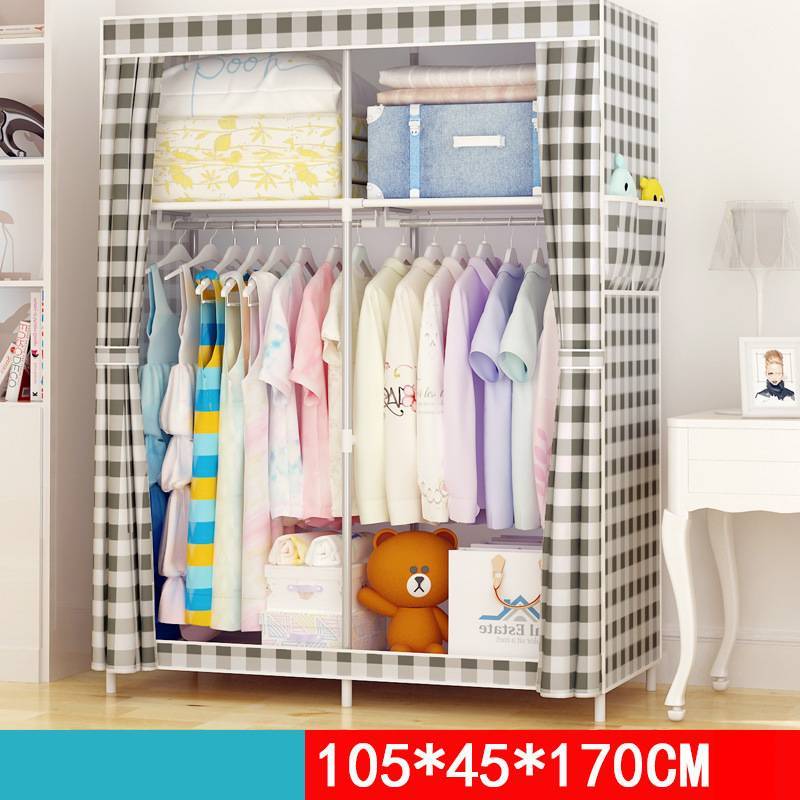 Armoire simple fermée avec housse anti-poussière – spéciale dortoir / chambre