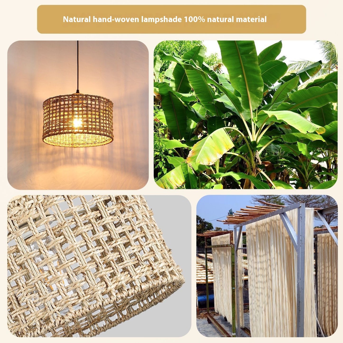 Lustre vintage en rotin – Style chambre d’hôtes / café