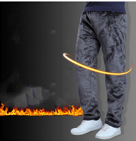 Pantalon de sport d’extérieur pour homme – Polaire épais, coupe-vent et chaud
