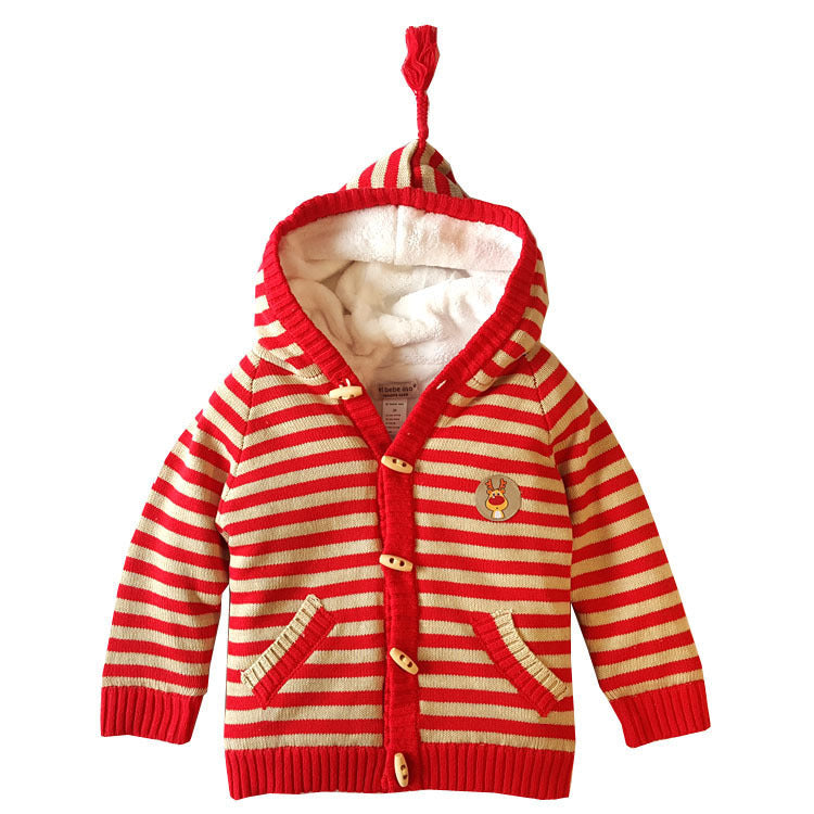 Veste-Pull Enfant Épaisse en Coton & Polaire – Automne/Hiver