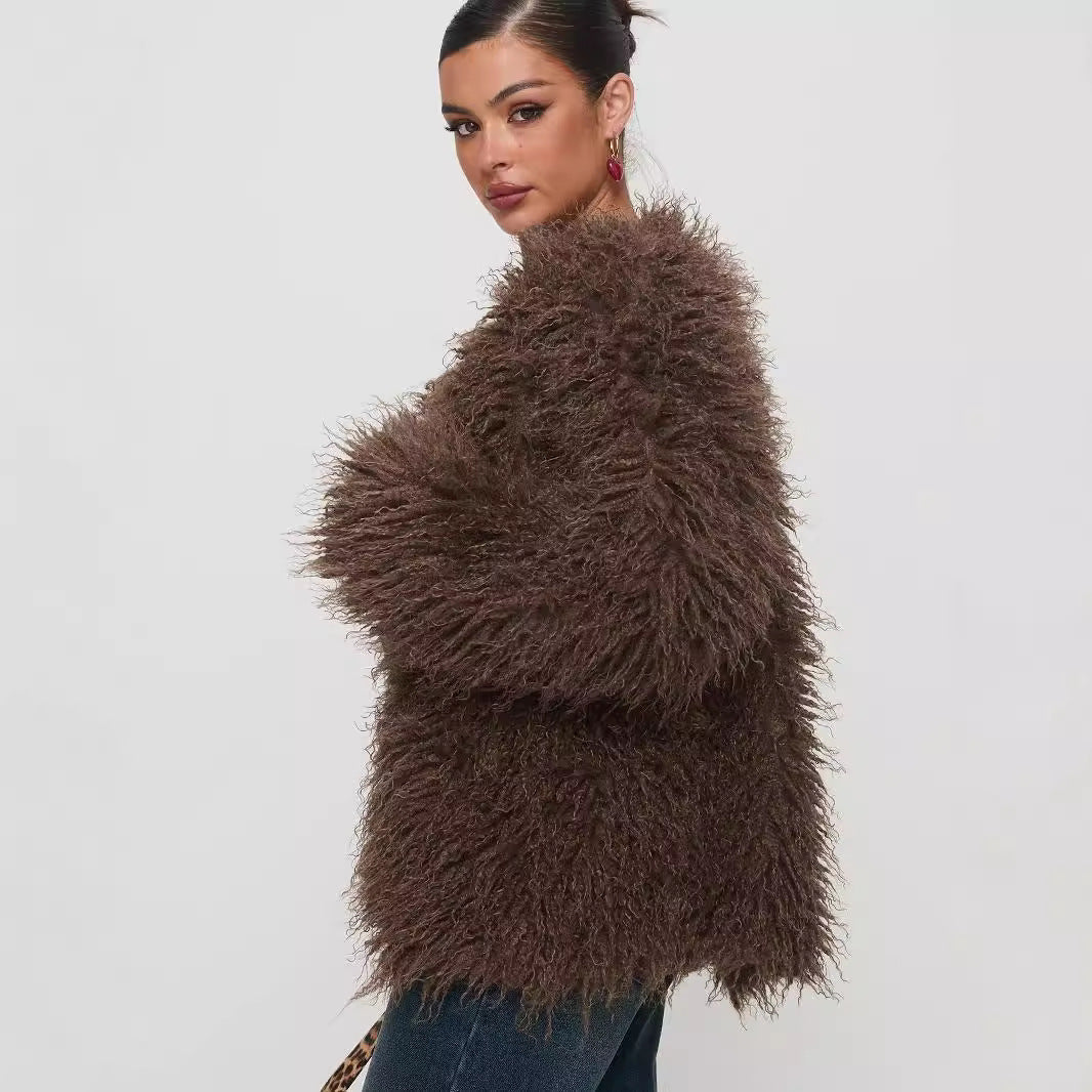 Manteau femme en fausse fourrure – Élégant et chaleureux