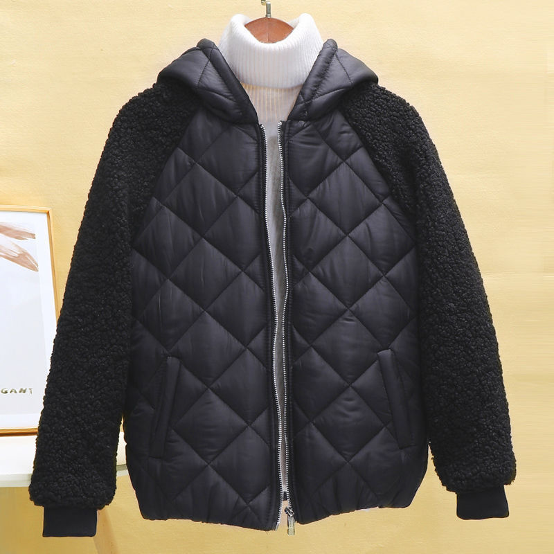 Manteau court en coton léger pour femme, manteau d'hiver
