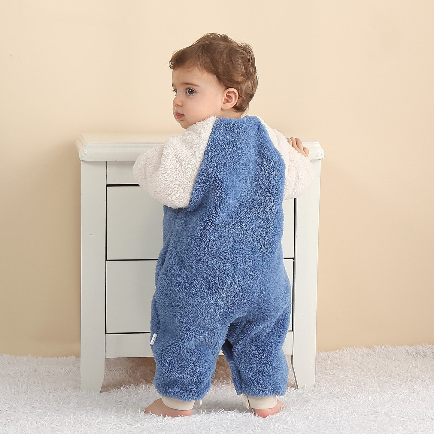 combinaison en peluche douce pour bébé- automne-hiver / Jumpsuit Autumn And Winter Fleece-lined Thick Coral Fleece Romper