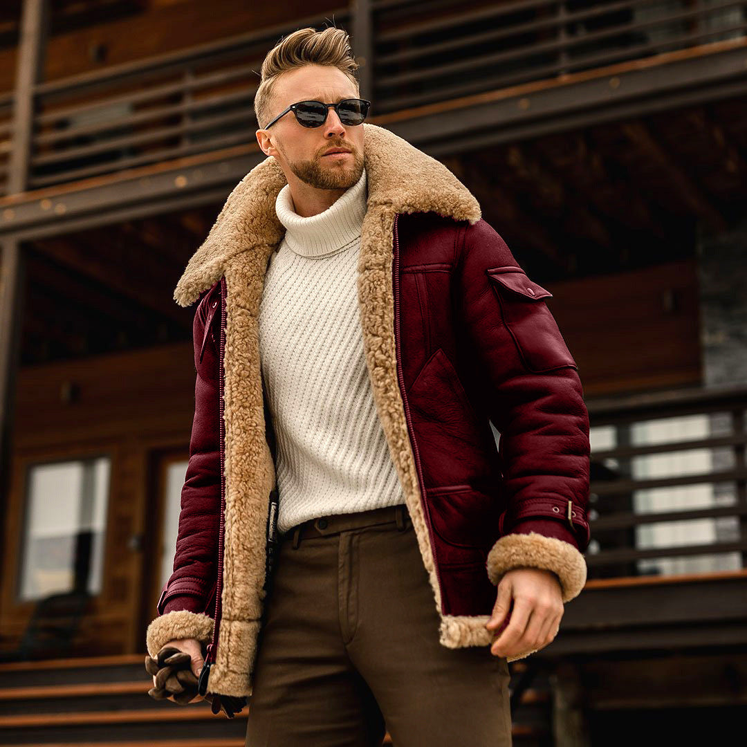 Veste d’hiver homme en polaire style militaire – Manteau chaud avec col en fourrure, veste tactique de type armée pour homme