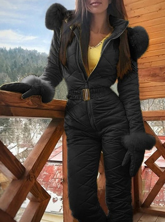Combinaison de ski femme – Manteau à capuche d’hiver pour activités extérieures
