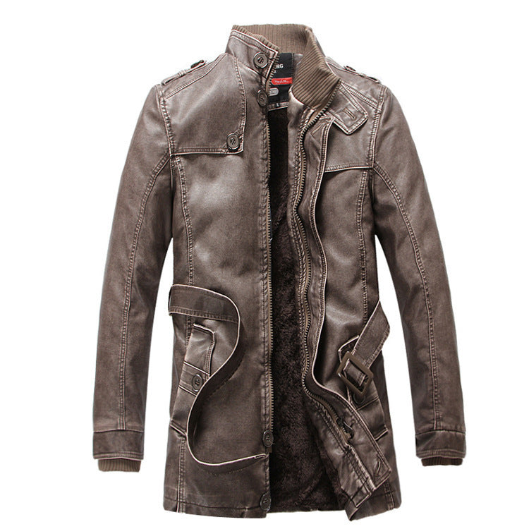 Trench Coat Long en Cuir pour Homme – Élégance Intemporelle & Style Urbain