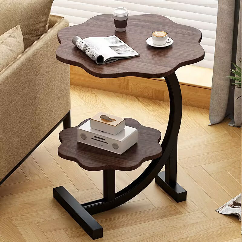 Table Basse Ronde à Double Niveau