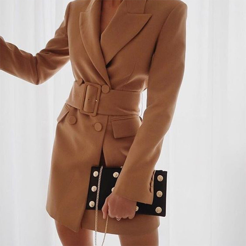 Blazer Femme Cintré – Veste Courte à Double Boutonnage, Unie et Élégante