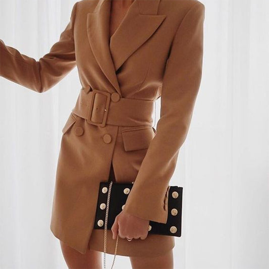 Blazer Femme Cintré – Veste Courte à Double Boutonnage, Unie et Élégante