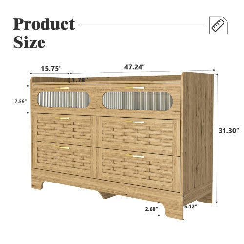Coiffeuse en bois avec 6 tiroirs – Chambre à coucher