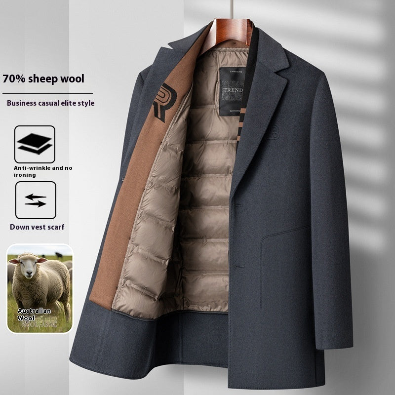 Manteau en laine Manteau homme mi-long hiver